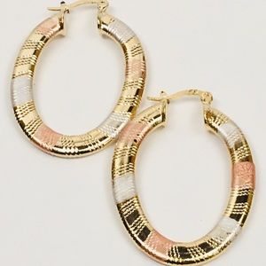 Hoops Tri color 14kt Gold Filled Earrings